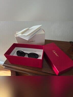 Cartier 2005 Black Charcoal Women's Sunglasses with Red Cartier Box